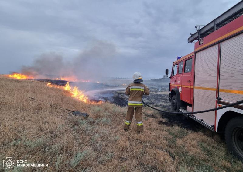 На Миколаївщині вигоріло більше 25 га: пожежники за добу ліквідували 29 займань.