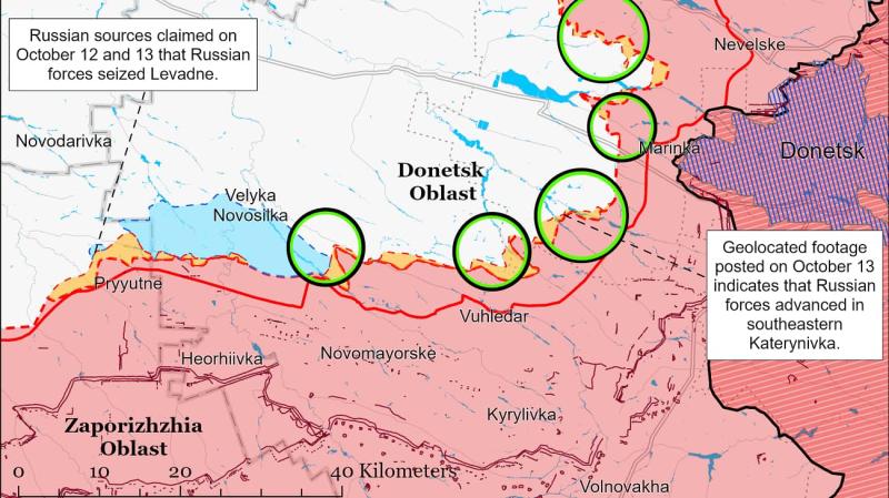 Тактичні досягнення Росії на кордоні Донецької та Запорізької областей не свідчать про підготовку до великого наступу, відзначають аналітики ISW.