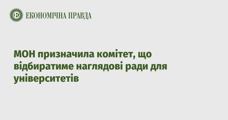 Міністерство освіти і науки України створило комітет, який обиратиме членів наглядових рад для вищих навчальних закладів.